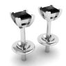 4 mm Princess Cut Black Diamond Stud Earrings, Image 3