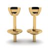 4 mm Princess Cut Black Diamond Stud Earrings Yellow Gold, Image 2