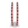 Rose Gold Hoop Earrings with Rubies and Diamonds, Image 3