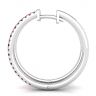 White Gold Hoop Earrings with Rubies and Diamonds , Image 2