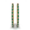 Diamond and Emerald Hoop Earrings Yellow Gold, Image 3