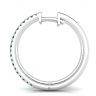 Diamond and Emerald Hoop Earrings White Gold, Image 2