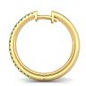 Diamond and Emerald Hoop Earrings Yellow Gold, Image 2