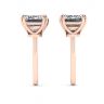Emerald Cut Diamond Stud Earrings Rose Gold, Image 3