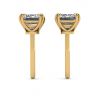 Emerald Cut Diamond Stud Earrings Yellow Gold, Image 3