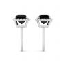 Halo 4 mm Princess Cut Black Diamond Stud Earrings, Image 2