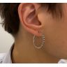 Rose Gold Hoop Earrings with Rubies and Diamonds, Image 4