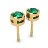 Emerald Stud Earrings in Yellow Gold, Image 3