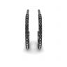 Black Diamond Hoop Earrings in White Gold, Image 2