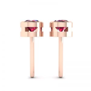 Ruby Stud Earrings in  Rose Gold - Photo 1