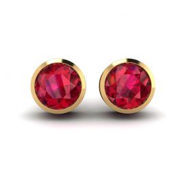 Ruby Stud Earrings in Yellow Gold Ruby Stud Earrings in Yellow Gold