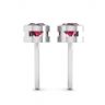 Ruby Stud Earrings in White Gold, Image 2