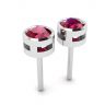Ruby Stud Earrings in White Gold, Image 3