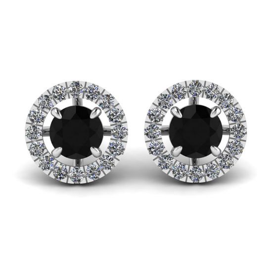 5 mm Black Diamond Studs with Detachable Halo Jackets  , Enlarge image 1