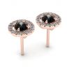 5 mm Black Diamond Studs with Detachable Halo Jackets Rose Gold, Image 3