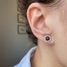 5 mm Black Diamond Studs with Detachable Halo Jackets Rose Gold, Image 7