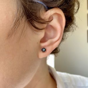 5 mm Black Diamond Studs with Detachable Halo Jackets   - Photo 5