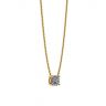 Classic Solitaire Diamond Necklace on Thin Chain Yellow Gold, Image 2