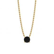 Classic Solitaire Diamond Necklace on Thin Chain Yellow Gold