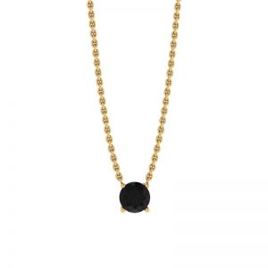 Classic Solitaire Diamond Necklace on Thin Chain Yellow Gold