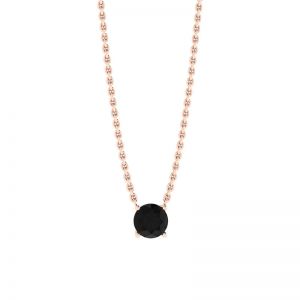 Classic Solitaire Diamond Necklace on Thin Chain Rose Gold