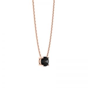 Classic Solitaire Diamond Necklace on Thin Chain Rose Gold - Photo 1