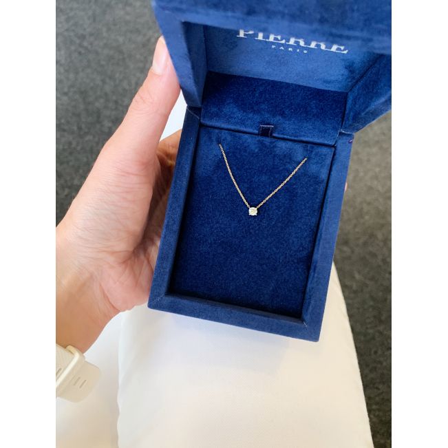 Classic Solitaire Diamond Necklace on Thin Chain Rose Gold - Photo 3