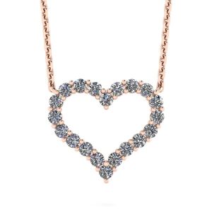 Diamond Heart Necklace in 18K Rose Gold