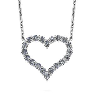 Diamond Heart Necklace in 18K White Gold