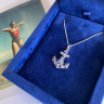 Anchor Sapphire Pendant in 18K Yellow Gold, Image 4