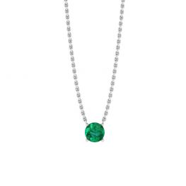 1/2 carat Round Emerald on White Gold Chain 1/2 carat Round Emerald on White Gold Chain