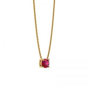 1/2 carat Round Ruby on Yellow Gold Chain - Photo 1