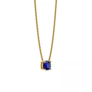 1/2 carat Round Sapphire on Yellow Gold Chain - Photo 1
