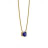 1/2 carat Round Sapphire on Yellow Gold Chain, Image 2