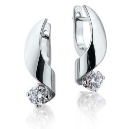 Small Earrings with 4.5 mm Diamond - Ruban Collection Small Earrings with 4.5 mm Diamond - Ruban Collection