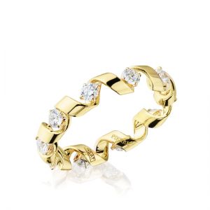 Ring with 0.64 ct Diamonds in 18K Yellow Gold - Ruban Collection