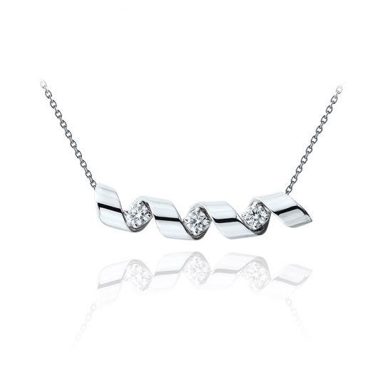 Smile Necklace with 0.99 cts of Diamonds - Ruban Collection, Enlarge image 1