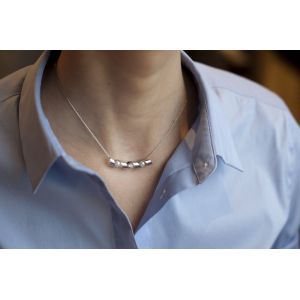 Smile Necklace with 0.33 ct Diamond and Sea Pearls - Ruban Collection - Photo 1