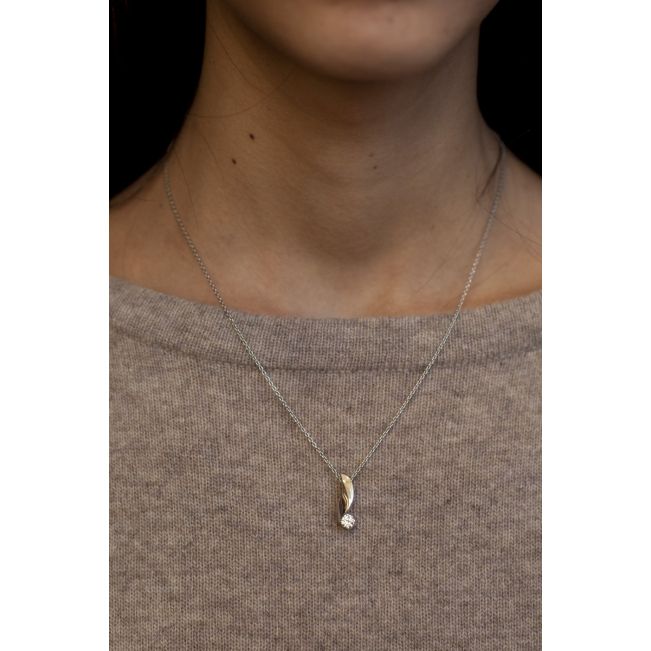 Pendant with 4.5 mm Diamond - Ruban Collection - Photo 3